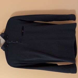 EUC Visconti Black Men's Long Sleeve Knit Polo